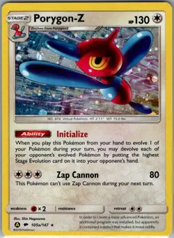Porygon-Z 105a/147 Holo Alternate Art Promos - Pokemon Card - NM - Image 1
