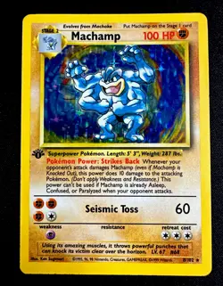 Machamp Base Set 8/102 LP Holo 1st Edition Holo Rare Vintage Pokemon Card - Image 1