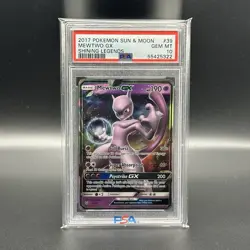 Pokemon TCG Mewtwo GX 39/73 Shining Legends Holo Ultra Rare PSA 10 - Image 1