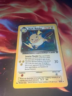 Pokemon Dark Raichu Holo 83/82 Team Rocket Secret Rare Vintage - Image 4