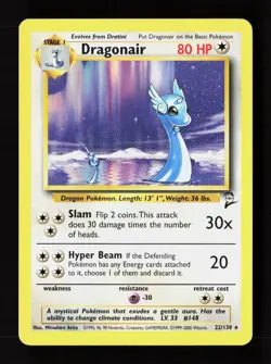 Dragonair 22/130 Rare Base Set 2 Pokemon Near Mint - Image 1