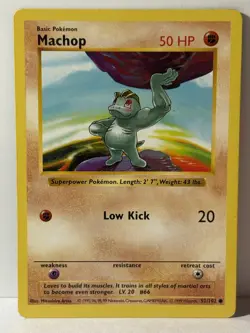 Machop 052/102 Base Set (Shadowless) LP Pokemon Fast Shipping - Image 1