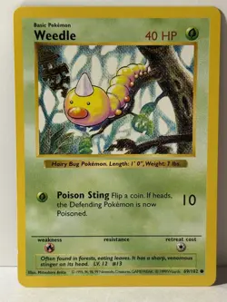 Weedle 069/102 Base Set (Shadowless) NM Pokemon Fast Shipping - Image 1