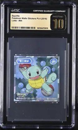 2016 Squirtle Pokemon Wafer Stickers Part 4 Lotte #94 CGC PRISTINE 10 POP 1 - Image 1