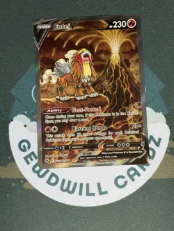 Pokemon TCG Entei V GG36/GG70 SWSH Crown Zenith: Galarian Gallery Ultra Rare NM - Image 1