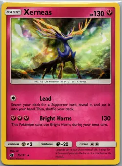 Xerneas 73/111 - Pokemon TCG Sun & Moon: Crimson Invasion - Holo Rare (NM) - Image 1