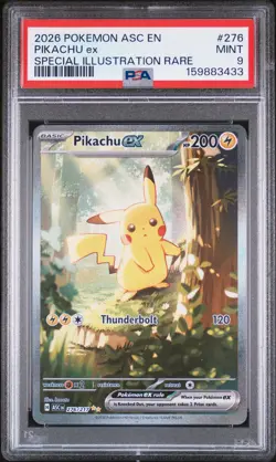 2026 POKEMON ASC EN-ASCENDED HEROES SPECIAL ILLUSTRATION RARE PIKACHU EX PSA 9 - Image 1