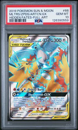 2019 POKEMON SUN & MOON HIDDEN FATES #66 MLTRS/ZPDS/ARTCN.GX PSA GEM MT 10 - Image 1