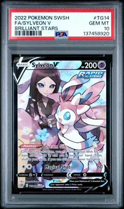 2022 POKEMON SWORD & SHIELD BRILLIANT STARS #TG14 FA/SYLVEON V PSA GEM MT 10 - Image 1