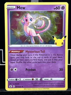 ✨ Pokemon Celebrations Set! Mew 011/025 Holo Rare Card 2021 Near Mint ✨ (Set B) - Image 3