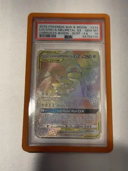Pokemon Lucario & Melmetal GX 224/214 Unbroken Bonds Secret Rare Holo PSA 10 - Image 1