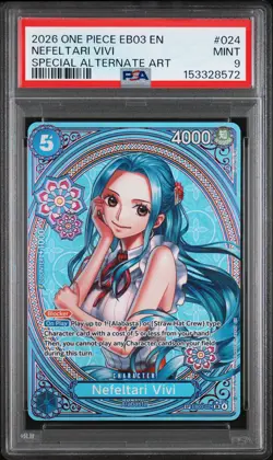 2026 ONE PIECE EB03 HEROINES EDITION- #024 NEFELTARI VIVI PSA MINT 9 - Image 1