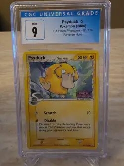 CGC 9 Psyduck 2006 EX Holon Phantoms 81/110 Reverse Holo STAMPED Pokemon Card - Image 1