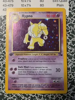 Pokemon TCG Hypno Fossil Holo Card 1st Edition Rare 8/62 - Image 1
