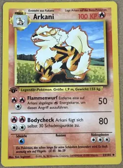POKEMON Card GERMAN BASE SET 1st Edition "ARKANI" 23/102 Uncommon GOOD LP - Image 1