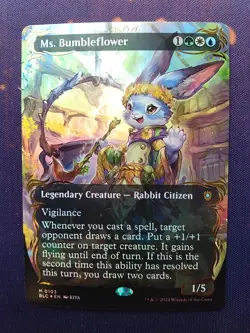 Ms. Bumbleflower (Borderless) (Raised Foil) - Commander: Bloomburrow (BLC) MTG - Image 1