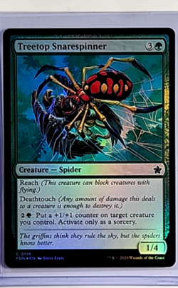 2024 MTG Magic The Gathering FDN Foundations Foil #114 Treetop Snarespinner - Image 1