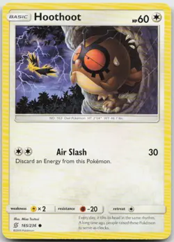 Hoothoot 165/236 Common Unified Minds Pokemon TCG NM - Image 1