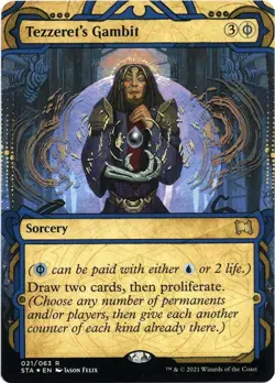 Tezzeret's Gambit (Foil Etched) NM #21 Strixhaven: Mystical Archives MTG - Image 1