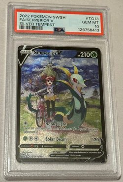 Pokemon Serperior V Silver Tempest TG13 Holo Full Art PSA 10 Graded Card 2022 - Image 1