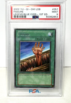 2002 YuGiOh FISSURE 1st Ed. PSA 9 LOB-057 The Legend of Blue-Eyes White Dragon - Image 1
