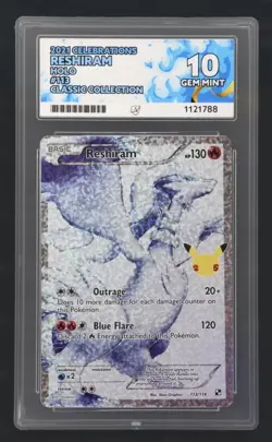 Pokemon TCG Reshiram Celebrations Holo Full Art Card 113/114 Ace 10 Gem Mint - Image 1