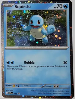 Swirls 🌀 Squirtle 048 Cosmos Holo Bleed Error Rare Pokemon TCG ✨ Black Star - Image 1