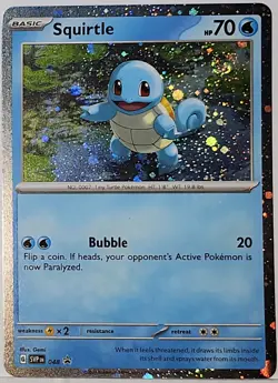 Swirls 🌀 Squirtle 048 Cosmos Holo Bleed Error Rare Pokemon TCG ✨ Black Star - Image 3