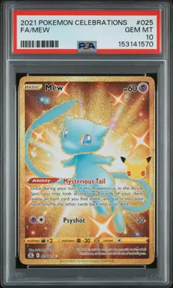 2021 POKEMON CELEBRATIONS #025 FULL ART/MEW PSA 10 - Image 1