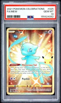 PSA 10 Pokemon 2021 Celebrations Mew Full Art 25/25 Secret Shiny - Image 1