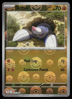 Drilbur (Poke Ball Pattern) 045/086 Holo Common Black Bolt Pokemon Near Mint - Image 1