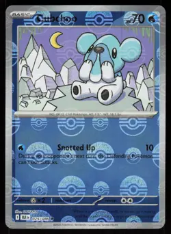 Cubchoo (Poke Ball Pattern) 025/086 Holo Common Black Bolt Pokemon Near Mint - Image 1