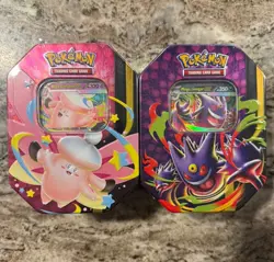 Pokemon Mega Moonlit Tin Mega Clefable & Gengar (Set of 2 Tins) Factory Sealed - Image 1