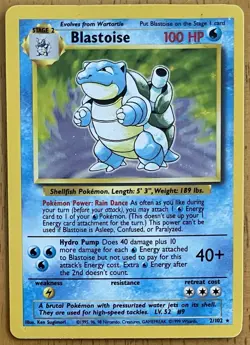 1999 Pokemon TCG Blastoise Base Set Holo 002/102 LP - Image 1