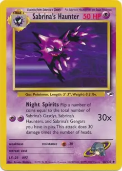 Lightly Played Sabrina's Haunter - 58/132 - Uncommon - Unlimited Edition Pokemon - Image 1
