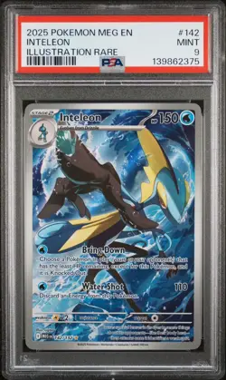 2025 POKEMON MEG EN-MEGA EVOLUTION ILLUSTRATION RARE #142 INTELEON PSA 9 - Image 1