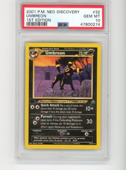 2001 POKEMON NEO DISCOVERY 1ST EDITION #32/75 UMBREON PSA 10 GEM MT - Image 1