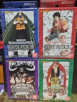 One Piece TCG - 1st Edition - Super Pre-Release Starter Deck Set ST01-02-03-04 - Image 1