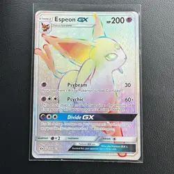 Espeon GX Rainbow Secret Rare Pokemon TCG Card 152/149 Sun & Moon HP - Image 1