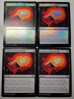 4x Dreams of Steel and Oil -2 Foil, 2 Regular- Brothers War Story BRO 92 mtg NM - Image 1