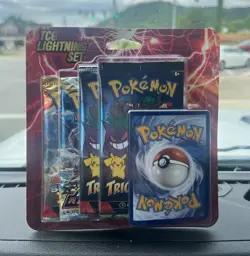 Pokemon TCG Lightning Set 3-Pack English Booster Packs w/ Pikachu Card 6+ - Image 1