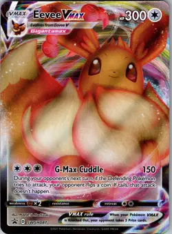 Pokemon Card TCG Eevee VMAX SWSH087 Black Star Promo Full Art Holo Rare - Image 1