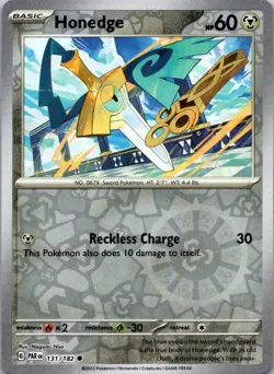 Honedge 131/182 Common Paradox Rift Pokemon Reverse Holo Near Mint - Image 1