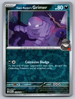Team Rocket's Grimer 123/182 Common Destined Rivals Pokemon Reverse Holo NM - Image 1