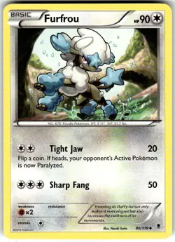 Furfrou 90/119 Uncommon Phantom Forces Pokemon Lightly Played - Image 1