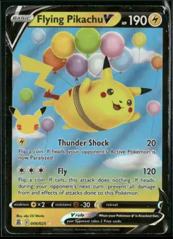 Flying Pikachu V 006/025 Holo V Rare Celebrations Pokemon Heavily Played - Image 1