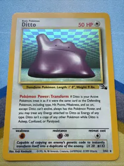 1999 Pokemon Ditto Fossil Holo 3/62 - Image 1