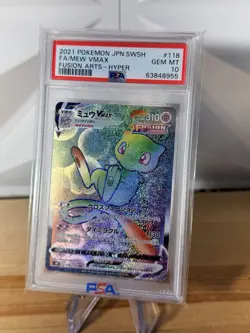 Pokemon TCG 2021 Japanese S8 Fusion Arts Mew VMAX 118/100 Hyper Holo PSA 10 - Image 1