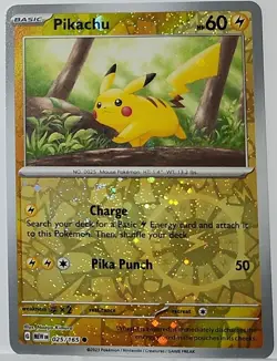 Swirl 🌀 Pikachu 025/165 Reverse Cosmos Holo Bleed Error Rare Pokemon TCG ✨ - Image 1