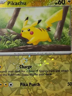 Swirl 🌀 Pikachu 025/165 Reverse Cosmos Holo Bleed Error Rare Pokemon TCG ✨ - Image 3